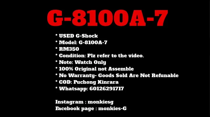 (SOLD) USED G-Shock G-8100A-7