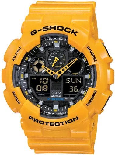 Casio Yellow G-Shock Extra Large Series Watch GA100A-9A-0