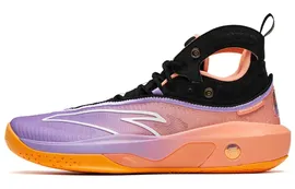 Anta Anta KT8 sunset shock absorption non-slip wear-resistant high-top actual combat basketball shoes orange purple black