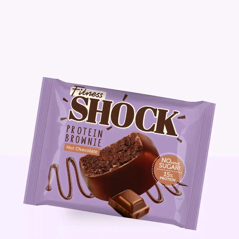 Брауни глазированный FitnesShock Горячий шоколад, 50 г